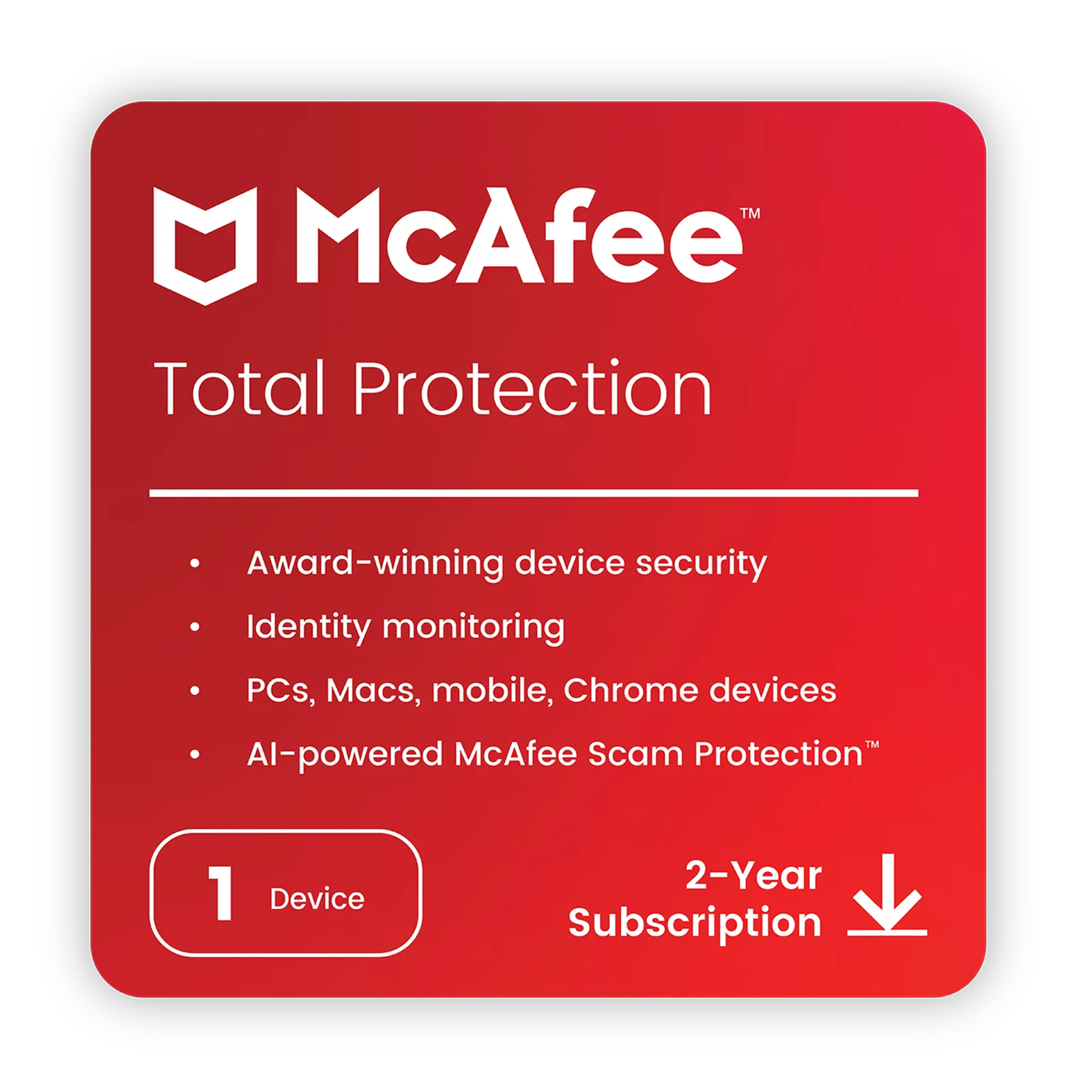 McAfee Total Protection 2022 - 1 Device, 2.5 Year - Antivirus Internet