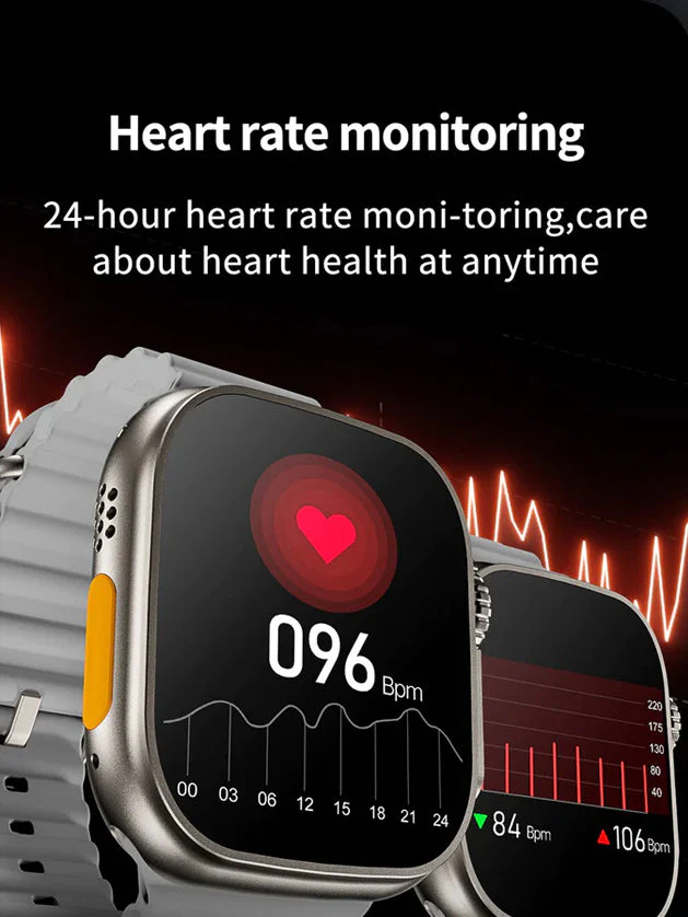 X8 Ultra Smartwatch 49MM With Bluetooth Calling ORANGE-Black