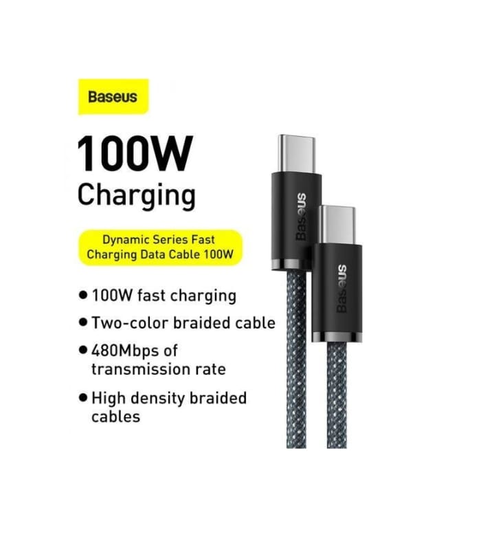 Baseus Dynamic Series Fast Charging Data Cable Type-C to Type-C 100W Lahore Pakistan