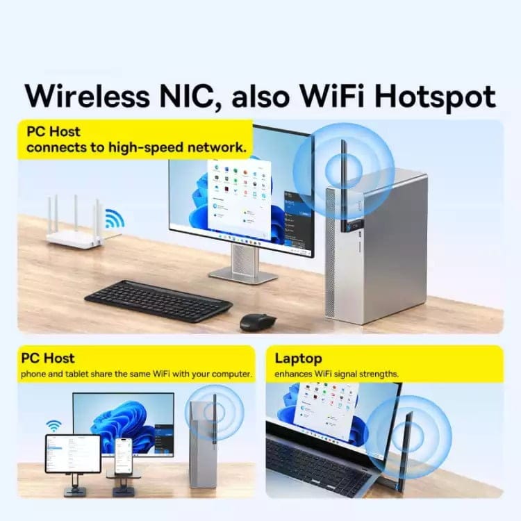 BASEUS FAST JOY SERIES 650MBPS WIFI RECEIVER EXTERNAL ANTENNA – BLACK