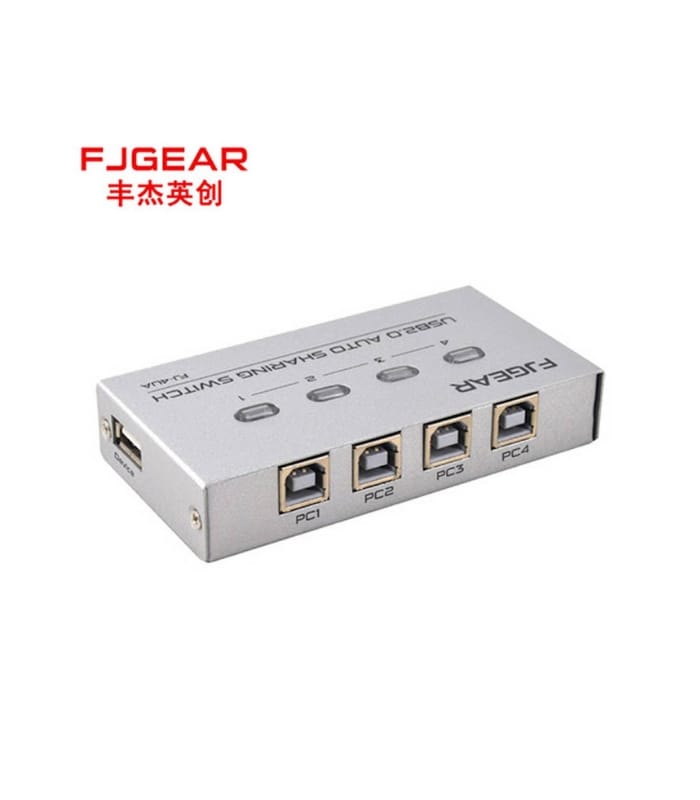 FJGEAR 4Ports Auto USB Printer Data Switch