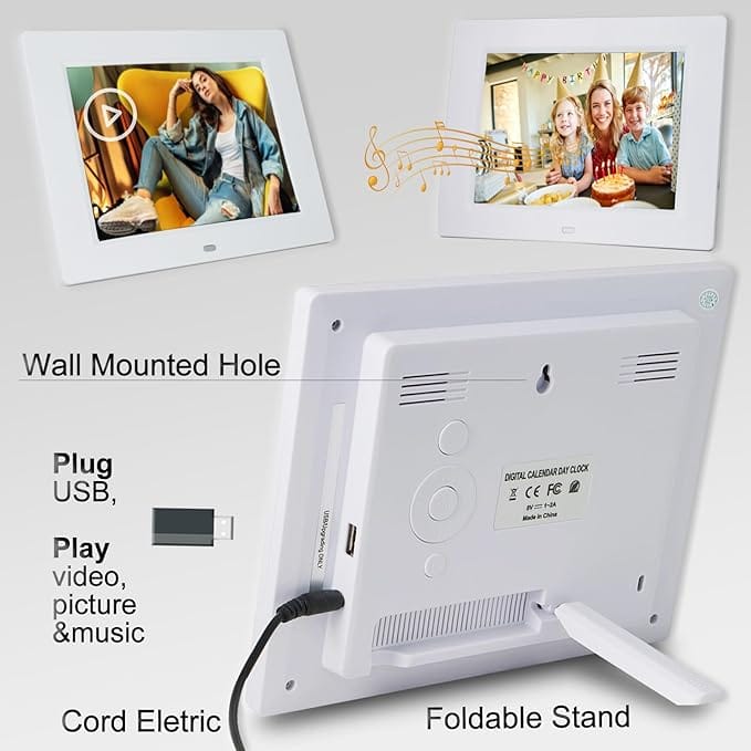 Gsituk 8 Inch 12 Alarm Digital Clock with Digital Frame Function, Digital