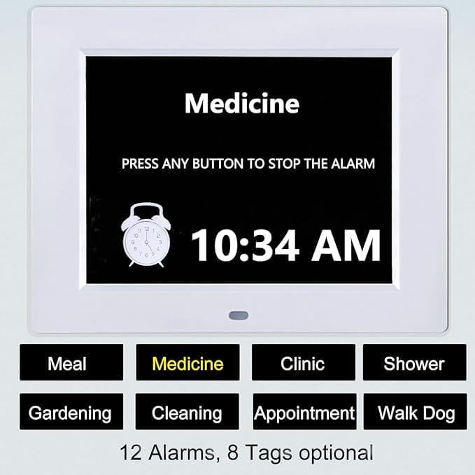 Gsituk 8 Inch 12 Alarm Digital Clock with Digital Frame Function, Digital