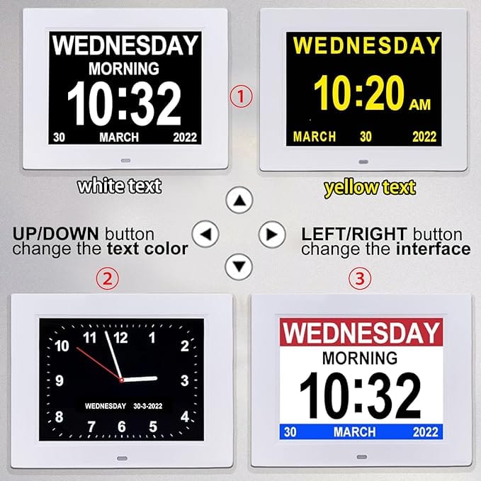 Gsituk 8 Inch 12 Alarm Digital Clock with Digital Frame Function, Digital