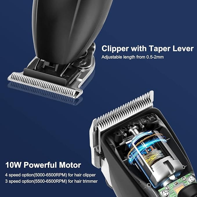 Suttik Professional Hair Clipper and Trimmer Set, Barber Clippers Set for Men Professional Kit