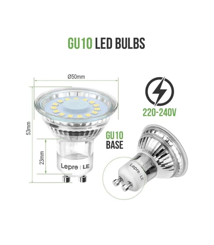 Lepro LE 4W GU10 LED Light Bulbs 10 Pack | PR200060-DW-EU-10