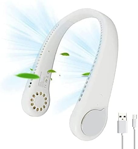 Portable leafless hanging neck fan, rechargeable USB neck fan