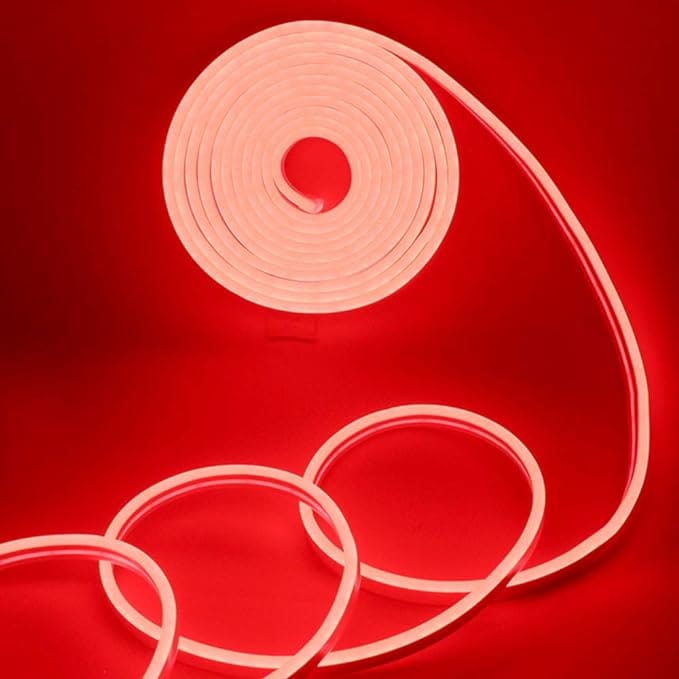 12v Red Neon Flexible Strip Light 1m Waterproof Smd 5050 Rope String Silicone Lamp Outdoor Lighting