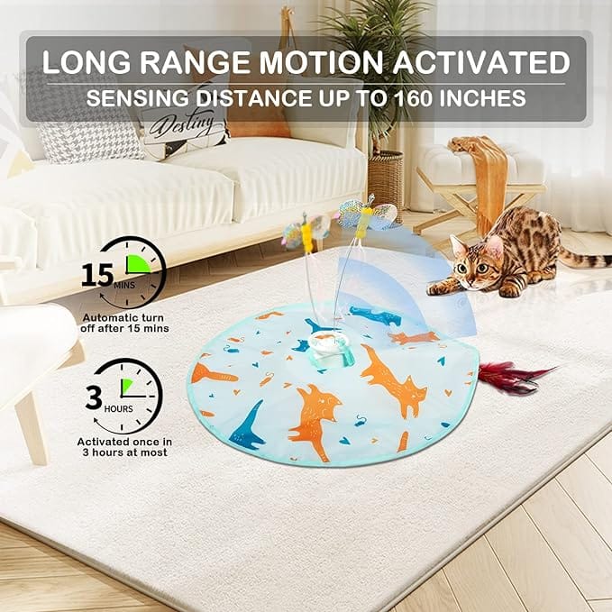 2-in-1 Rechargeable Motion Activated Interactive Cat Toys for Indoor Cats