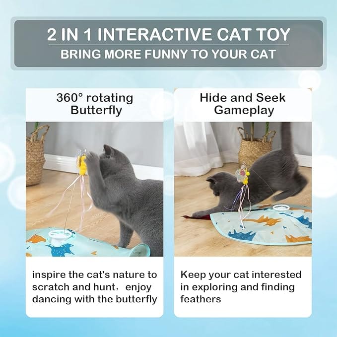 2-in-1 Rechargeable Motion Activated Interactive Cat Toys for Indoor Cats