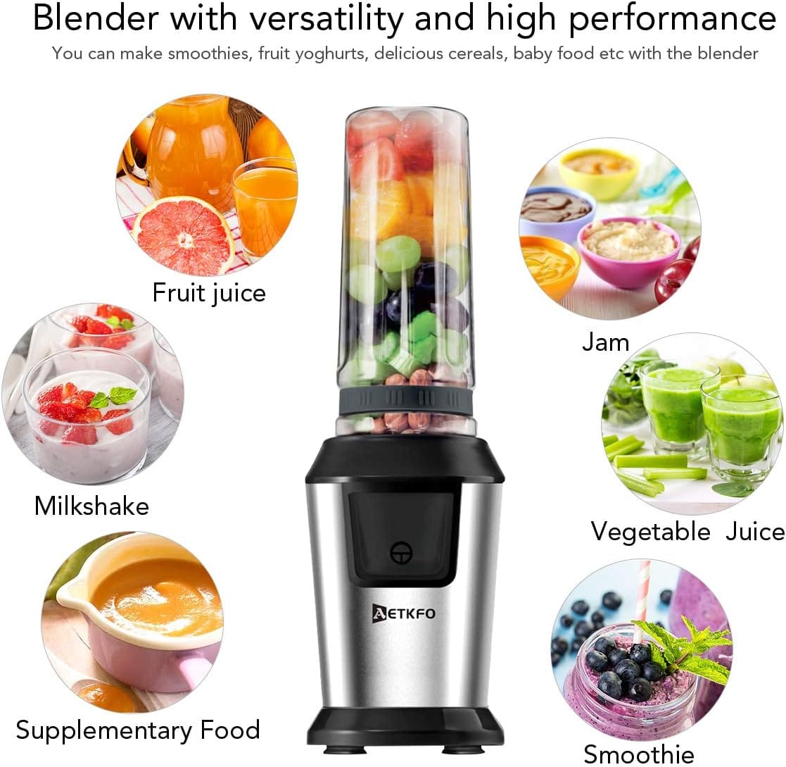 AETKFO Smoothie Maker 500 Watt Mini Blender, Smoothie Maker