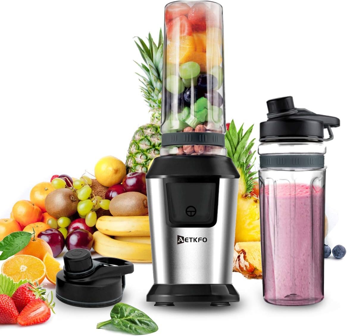 AETKFO Smoothie Maker 500 Watt Mini Blender, Smoothie Maker