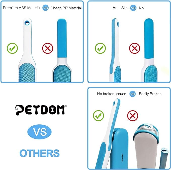 PETDOM Pet Hair Remover Brush for Clothes - Integrated Sturdy Handle