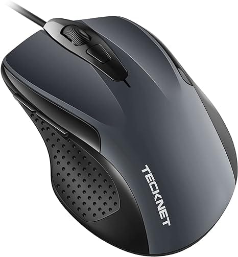TECKNET USB Wired Mouse, 6-Button Corded Mouse with 4 Adjustable DPI
