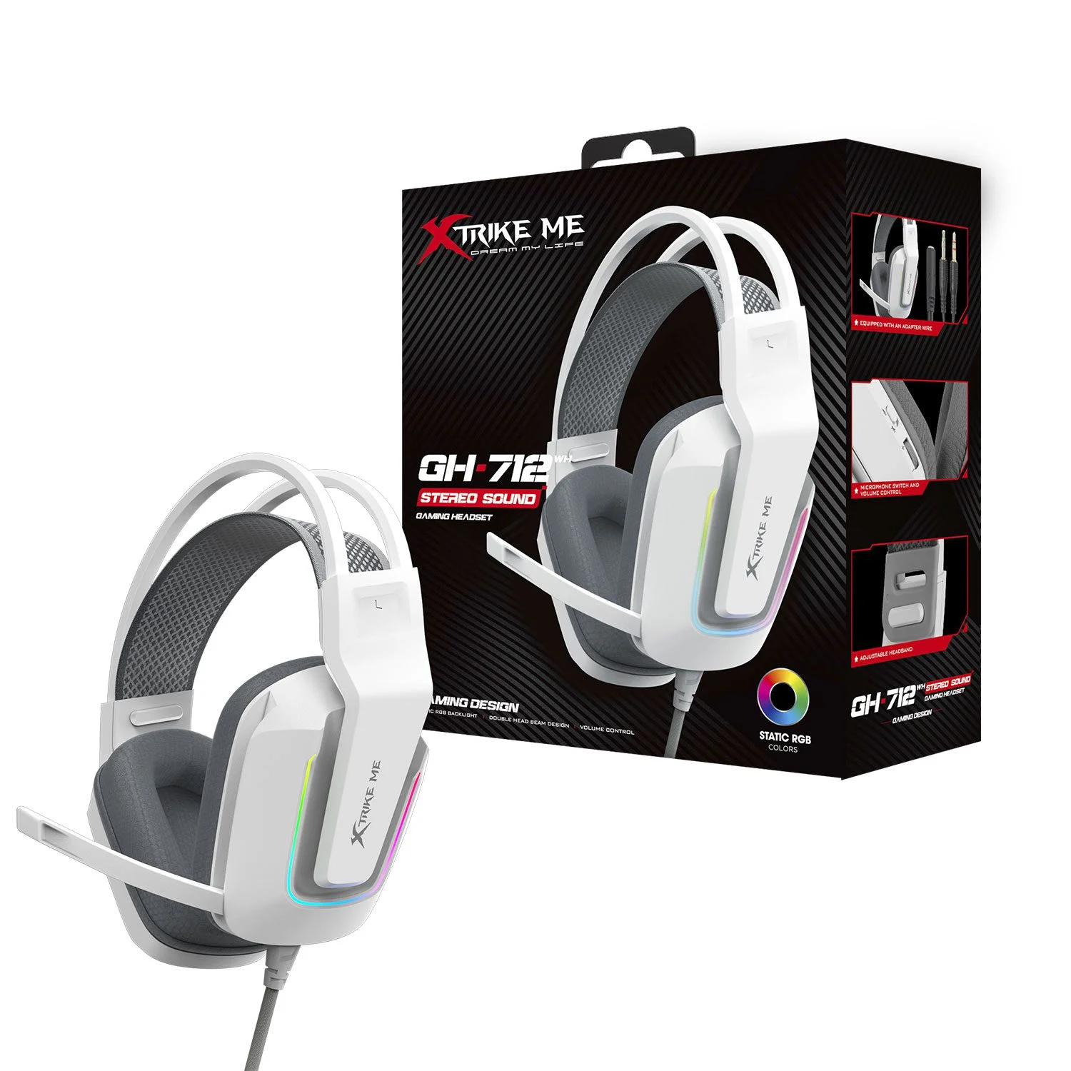 Xtrike-Me GH-712 RGB Gaming Headset with Noise Reduction Microphone
