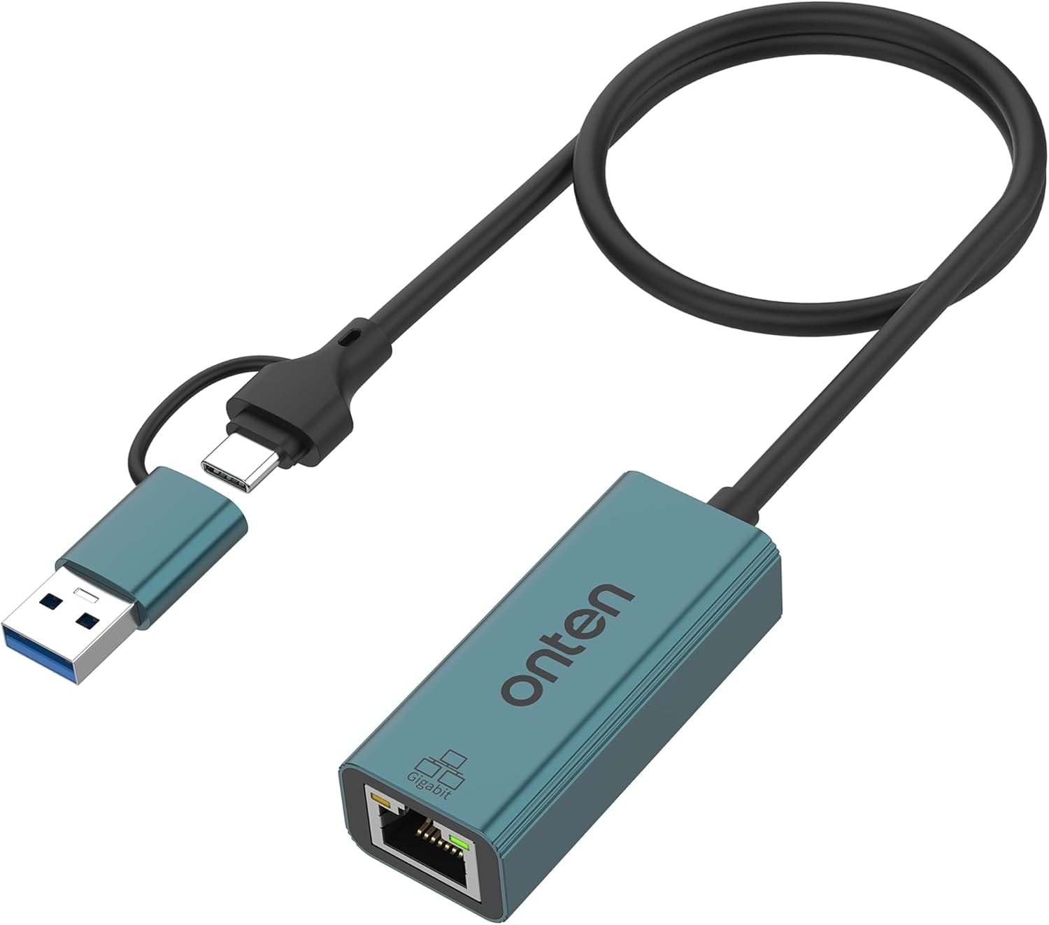 ONTEN UE106+ Ethernet Adapter USB-A & USB-C