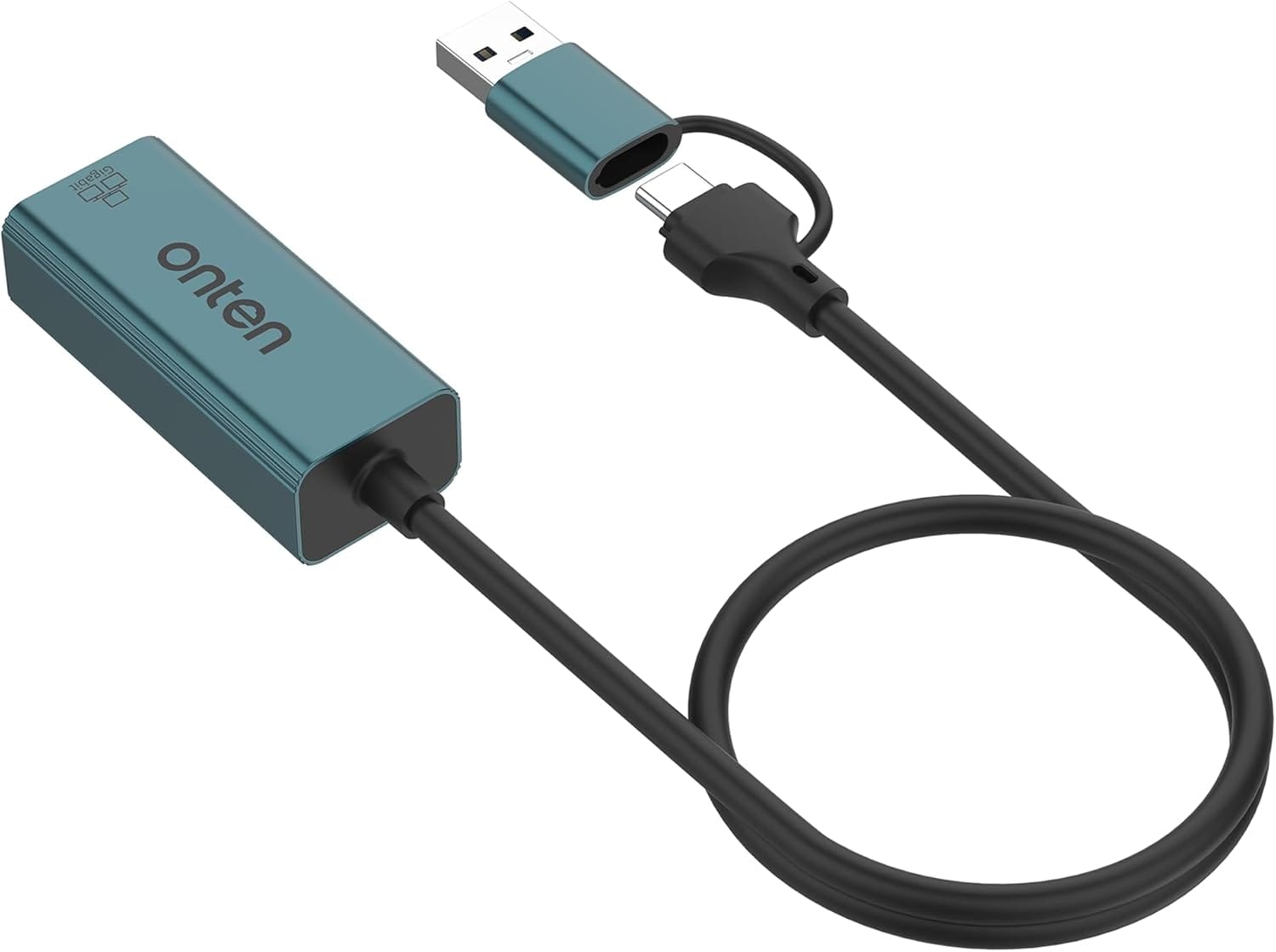 ONTEN UE106+ Ethernet Adapter USB-A & USB-C