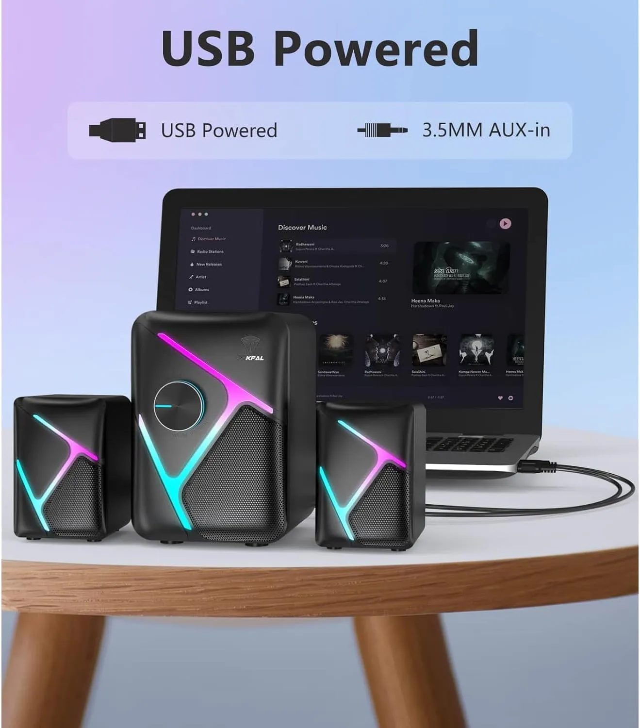 Xtrike Me SK-610 2.1 Stereo Wired RGB Gaming Speakers with Subwoofer 11W