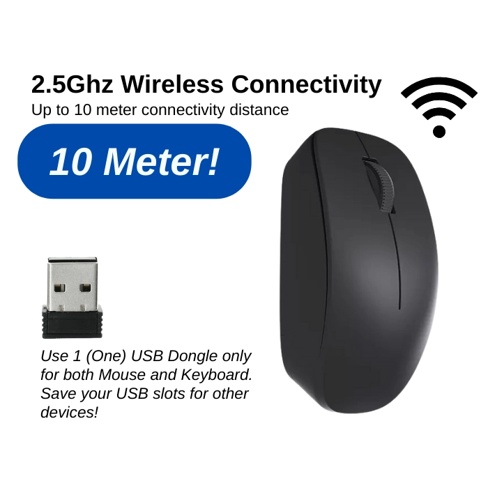 Mikuso KB-C019 Wireless Combo Keyboard & Mouse