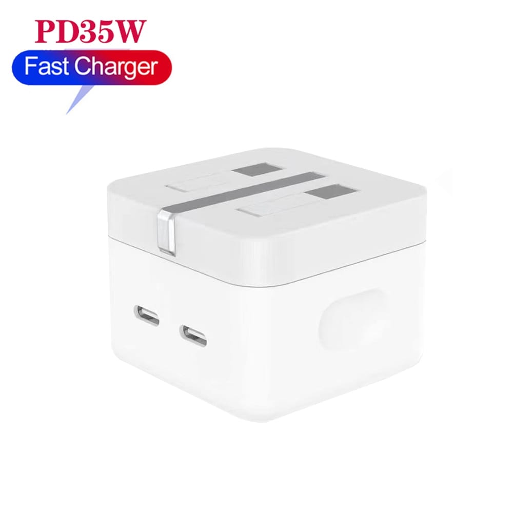 WEEWLE PD 35W Dual USB-C / Type-C Ports Charger for iPhone / iPad Series, UK Plug