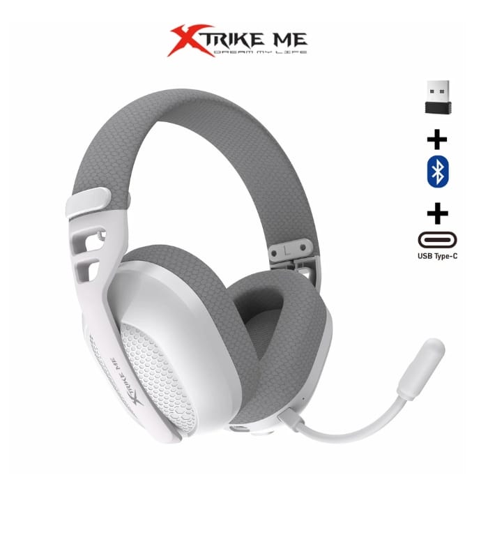 Xtrike Me GH-513W WH TRI-MODE Wireless Gaming Headset Bluetooth, 2.4G and Wired
