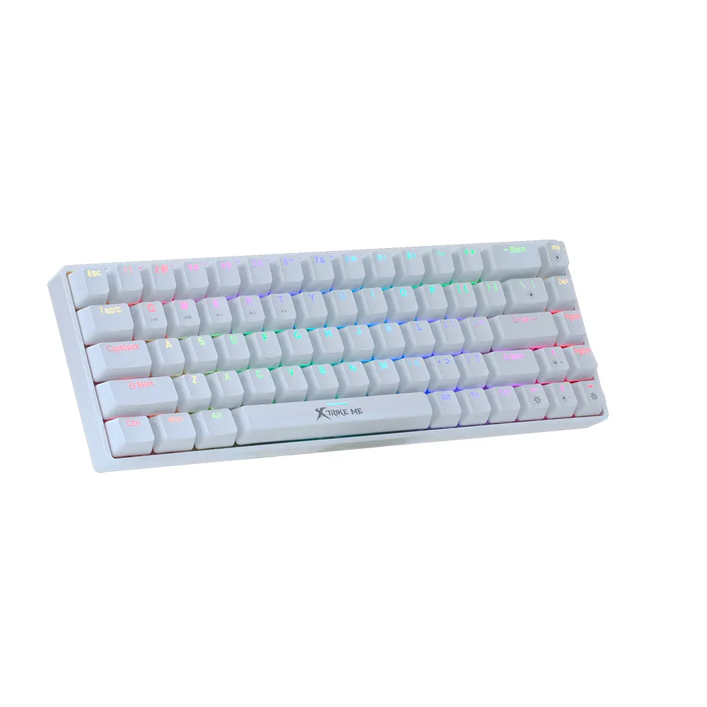 White mechanical keyboard with RGB lighting